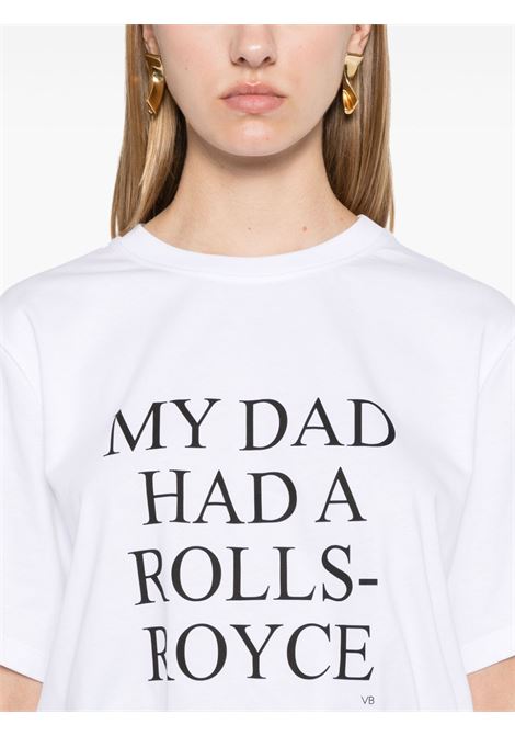 T-shirt bianca My dad had a Rolls-Royce VICTORIA BECKHAM | 1124JTS005732AWHITE